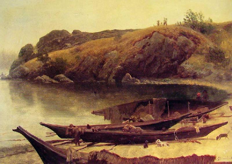 Albert Bierstadt Canoes oil painting picture
